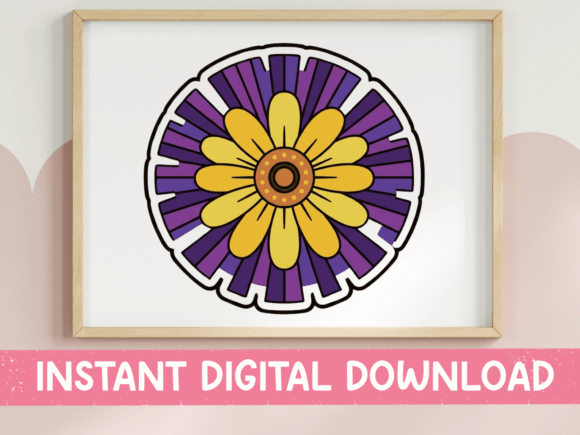 Bold Retro Mandala Flower Sticker: A Designer's Review