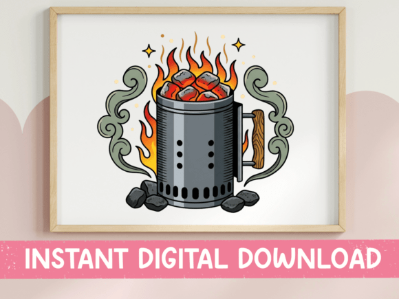 Charcoal Chimney Starter BBQ Sticker: A Grill Master's Badge