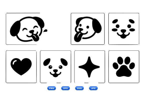 Cute Dog Sticker Clipart Set: A Designer's Review for Embroidery