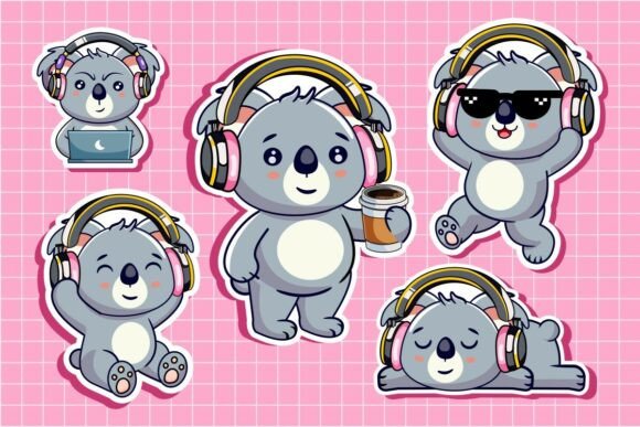 Cute Koala Bear Sticker Set: A Designer's Review