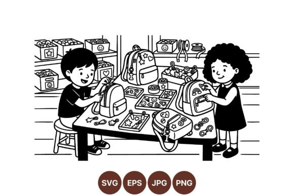 Kids Craft Backpack Sticker Design Review