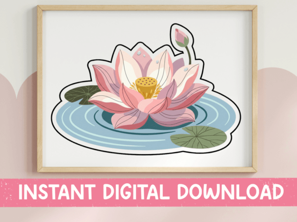 Pink Lotus Flower Pond Sticker: A Designer's Review
