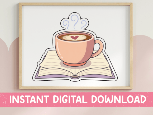 Review: Coffee Cup on Open Book Sticker for Embroidery