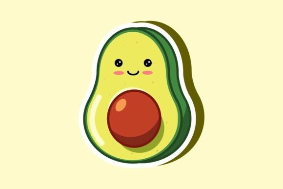 Review: Cute Avocado Kawaii Cartoon Sticker for Embroidery