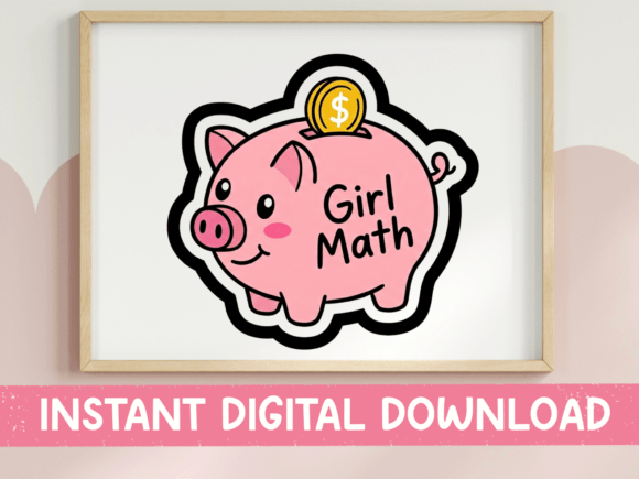 Review: Girl Math Pink Piggy Bank SVG for Embroidery