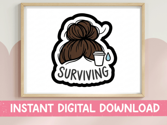 Review: Surviving Mom Bun Coffee SVG for Embroidery