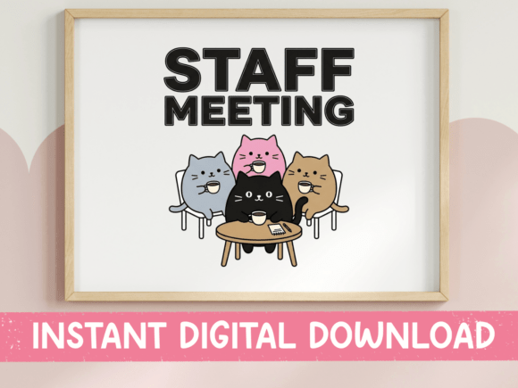 Staff Meeting Cat Crew Funny SVG Review