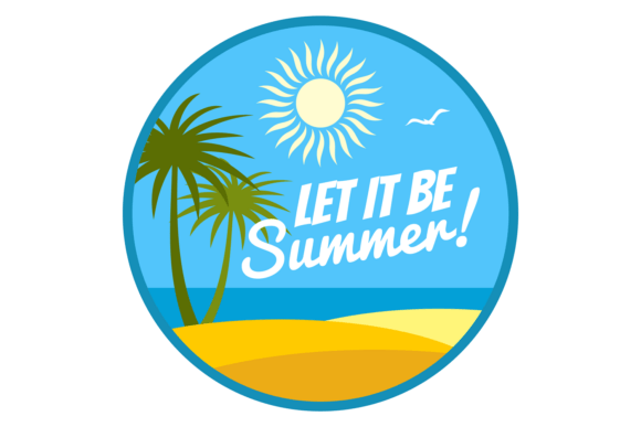 Summer Sticker: A Beach Resort Vibe for Embroidery